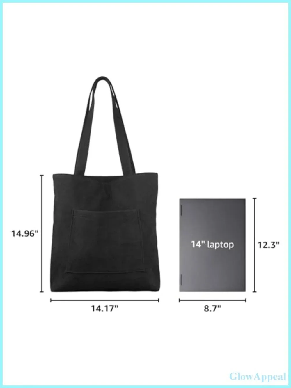 Corduroy Tote Bag with Zip, Shoulder Bag Women's Hobos Large Capacity Shopping